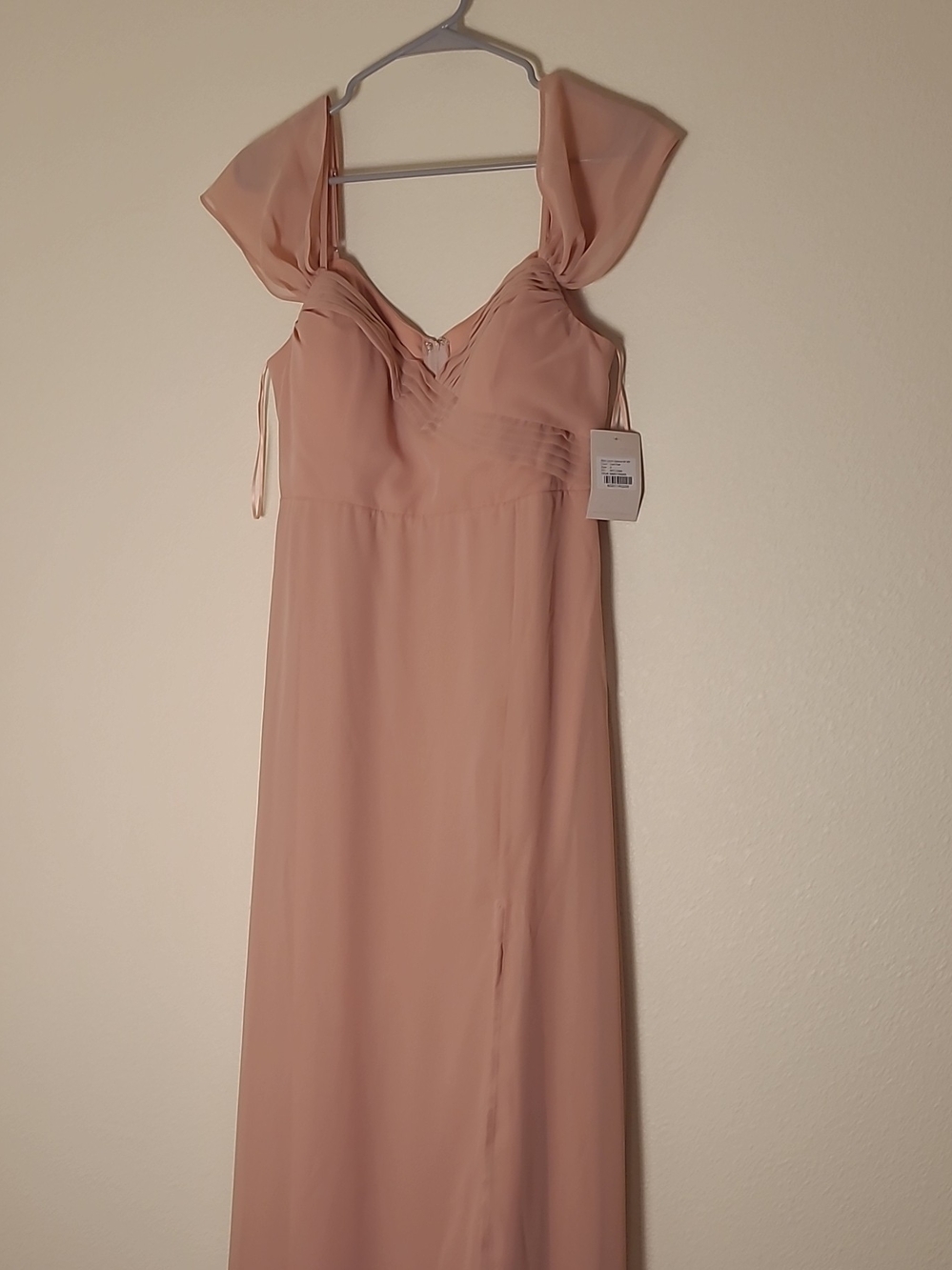 NWT Birdy Grey Spence Converyible Bridesmaid Dress With Slit Dusty Rose Maxi Med